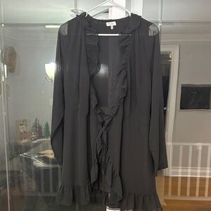 Tobi Black Sheer Top